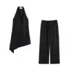 Women Clothing Ladies New Off-the-shoulder Sleeveless Camisole Top Wide Leg Trousers Casual Two Piece Women's Pants Sets